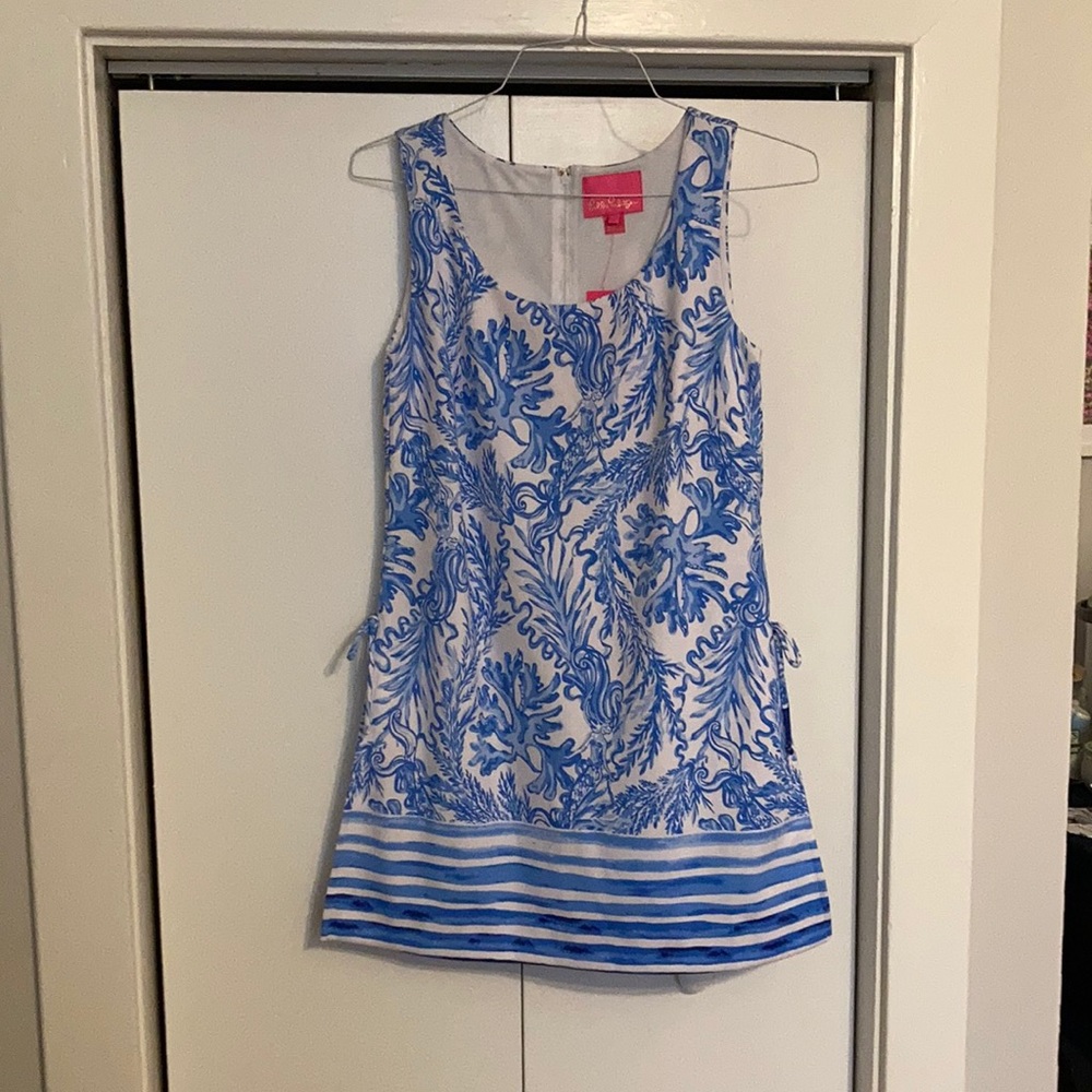 Lilly Pulitzer blue and white romper dress
